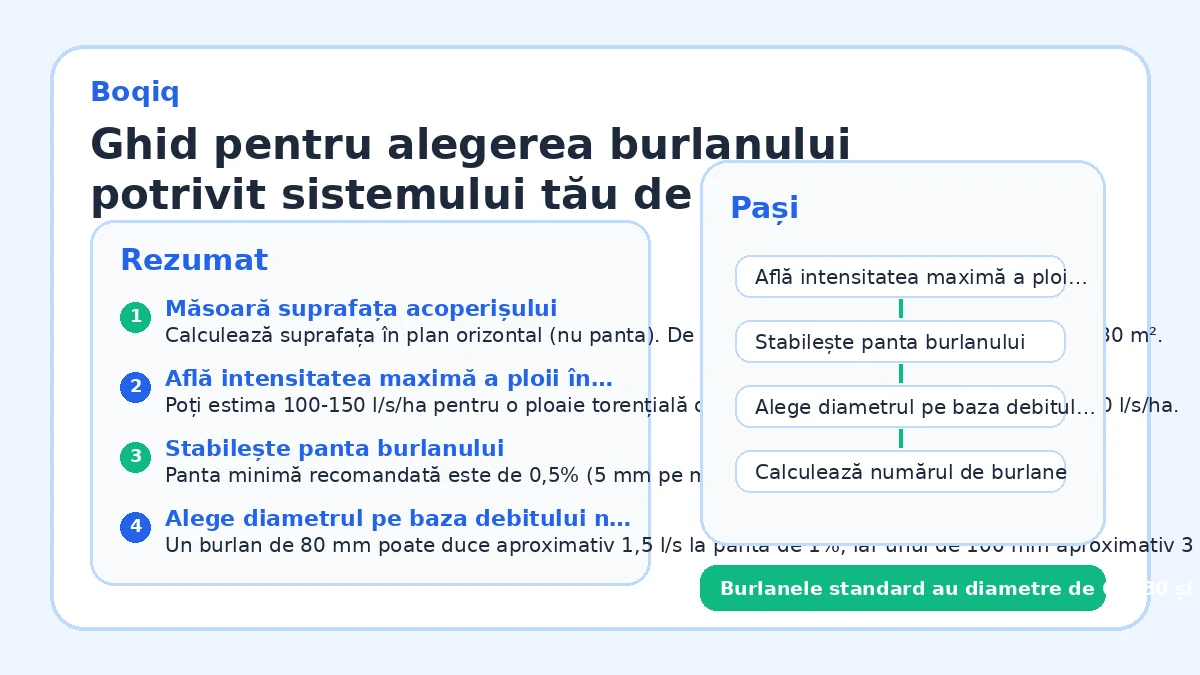 Ghid pentru alegerea burlanului potrivit sistemului tău de colectare