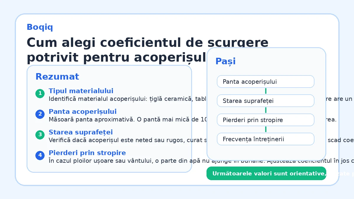 Cum alegi coeficientul de scurgere potrivit pentru acoperișul tău