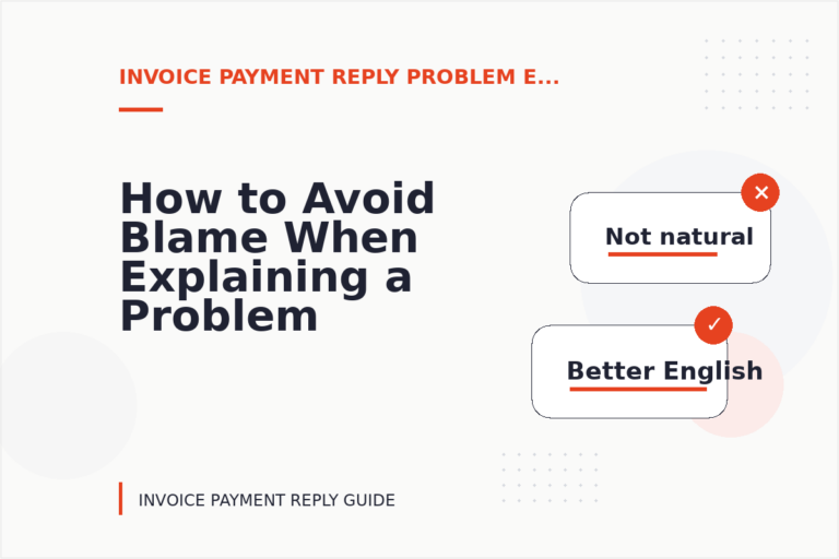 How to Avoid Blame When Explaining a Problem in Invoice Payment Reply English